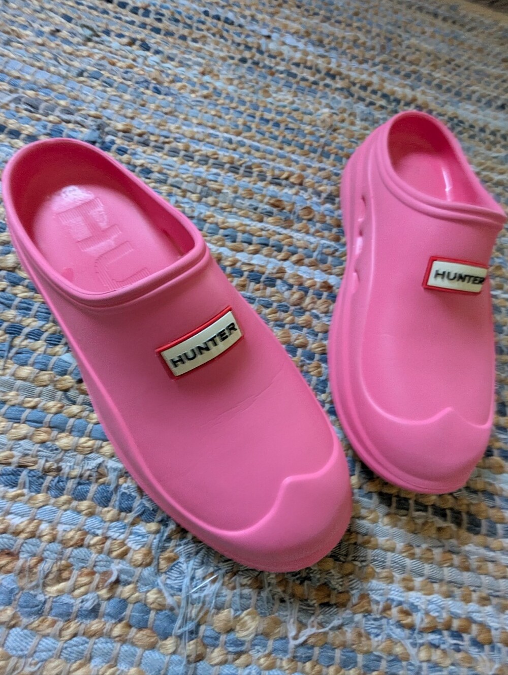 Hunter In Out Bloom Algae Foam Clogs 9 Pink Slip On Mules Barbiecore Maximilist - Picture 7 of 10